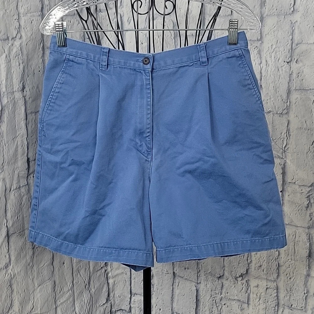 LAUREN RALPH LAUREN Women's‎ Blue Pleated Shorts Size 10
